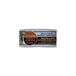 Dave's Pet Food Naturally Healthy Grain Free Tuna and Mackeral Dinner in Gravy Canned Cat Food