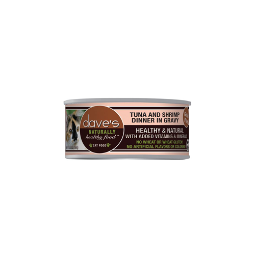 Dave's Pet Food Naturally Healthy Grain Free Tuna and Shrimp in Gravy Canned Cat Food