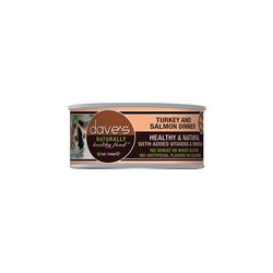 Dave's Pet Food Naturally Healthy Grain Free Turkey and Salmon Dinner Canned Cat Food