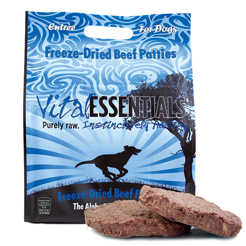 Vital Essentials Freeze-Dried Pet Patties Beef Entrees for Dogs