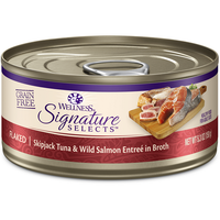 Wellness Signature Select Flaked Skipjack Tuna with Wild Salmon Entree in Broth Canned Cat Food