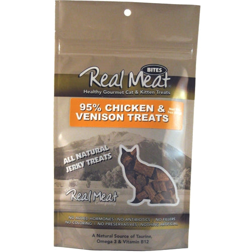 Real Meat Chicken and Venison Jerky Treats for Cats
