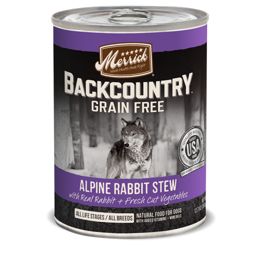 Merrick Grain Free Backcountry Alpine Rabbit Stew Canned Dog Food