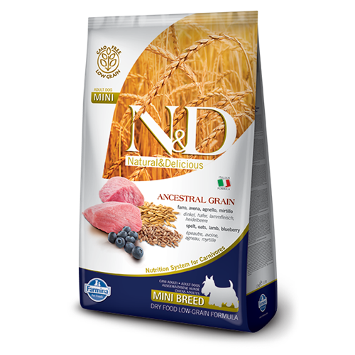 Farmina Natural & Delicious Ancestral Grain Lamb & Blueberry Adult Mini Dog Food