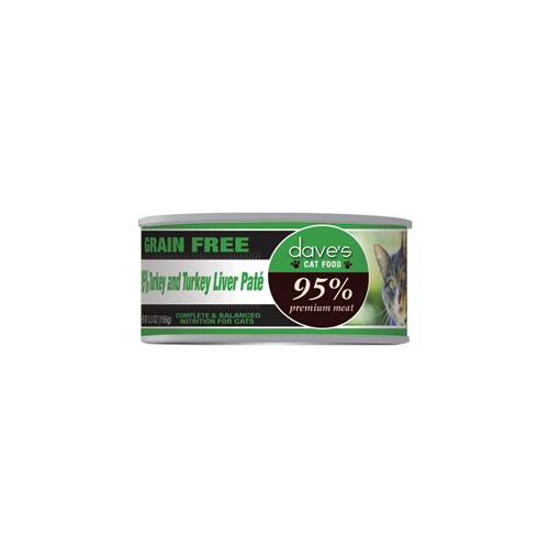 Dave's Pet Food 95% Premium Turkey and Liver Canned Cat Food
