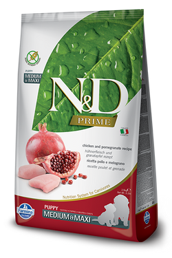Farmina Natural & Delicious Prime Chicken & Pomegranate Puppy Medium & Maxi Dry Dog Food