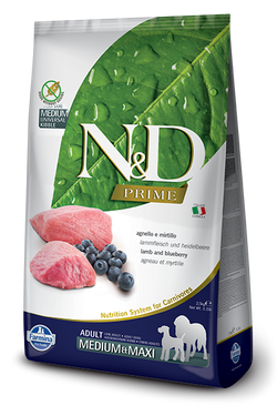 Farmina Natural & Delicious Prime Lamb & Blueberry Adult Medium & Maxi Dry Dog Food