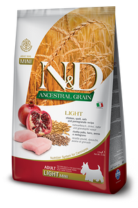 Farmina Natural & Delicious Ancestral Grain Light Chicken & Pomegranate Adult Mini Dog Food