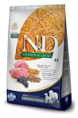 Farmina Natural & Delicious Ancestral Grain Lamb & Blueberry Medium & Maxi Dog Food