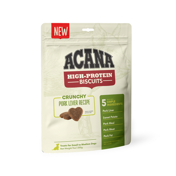 ACANA High Protein Crunchy Pork Liver Recipe Biscuits for Dogs - 9 oz. bag