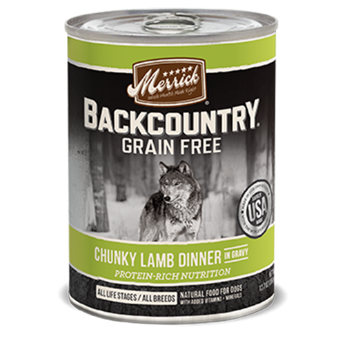 Merrick Grain Free Backcountry Chunky Lamb Recipe Canned Dog Food