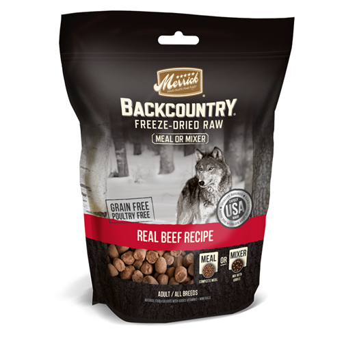 Merrick Grain Free Backcountry Freeze Dried Meal Mixer Real Beef Recipe for Dogs