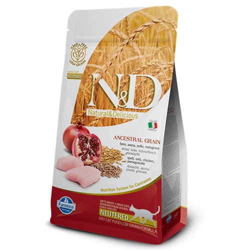 Farmina N&D Low Grain Neutured Chicken and Pomegranate Adult Cat