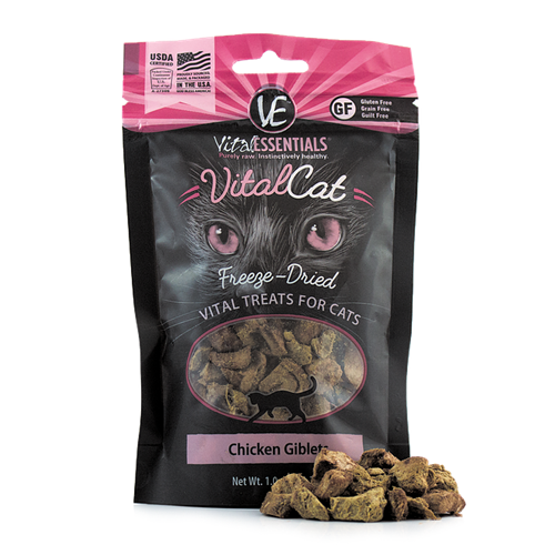 Vital Essentials Freeze Dried Chicken Giblets Treats for Cats
