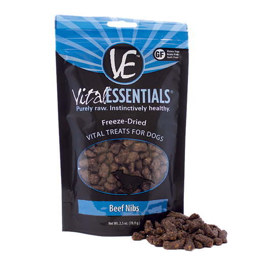 Vital Essentials Freeze Dried Beef Nibs Treats for Dogs