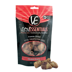 Vital Essentials Freeze Dried Chicken Heart Treats for Dogs