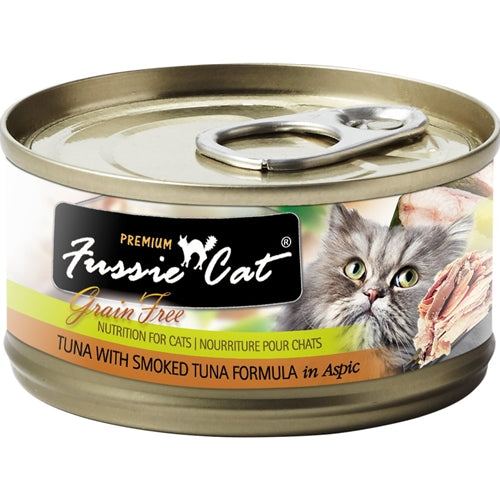 Fussie Cat Premium Grain Free Tuna and Smoked Tuna in Aspic Canned Cat Food