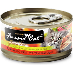 Fussie Cat Premium Grain Free Tuna and Chicken Liver in Aspic Canned Cat Food
