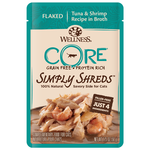 Wellness CORE Simply Shreds Tuna & Shrimp Pouch Cat Food