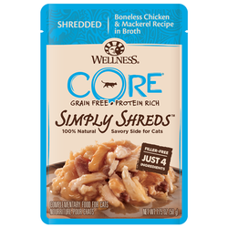 Wellness CORE Simply Shreds Boneless Chicken & Mackerel Pouch Cat Food