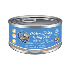 Nutrisource Grain Free Chicken, Turkey & Fish Select Canned Cat Formula