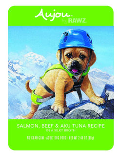 RAWZ Aujou Salmon, Beef & Aku Tuna Dog Food 8 / 2.46 oz Pouches