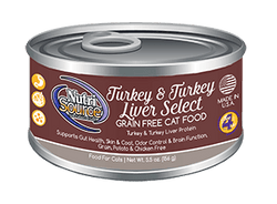 Nutrisource Grain Free Turkey and Turkey Liver Select Canned Cat Food