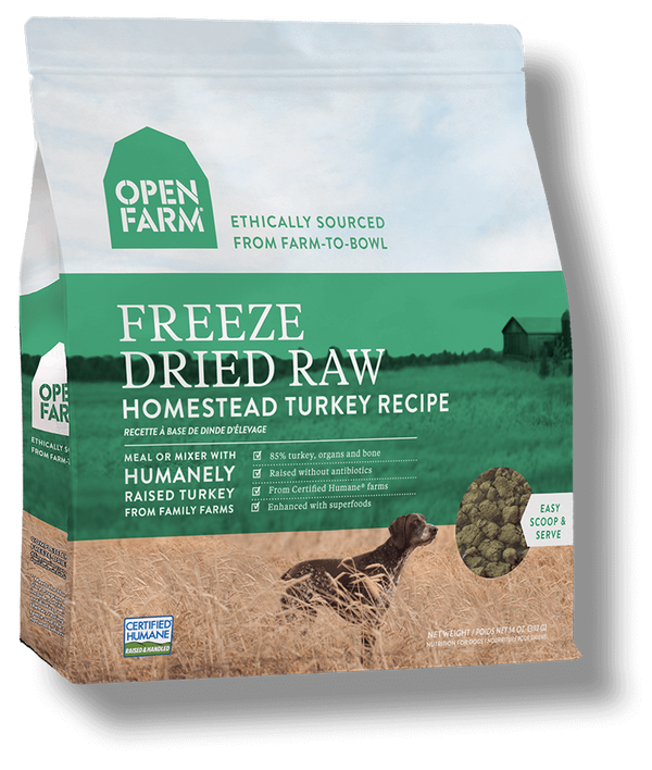 OPEN FARM Grain-Free Freeze-Dried Homestead Turkey Recipe for Dogs