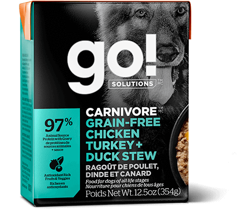 Go! Solutions Carnivore Grain Free Chicken, Turkey and Duck Stew for Dogs