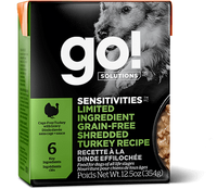 Go! Sensitivities Limited Ingredient Grain Free Shredded Turkey Recipe for Dogs 