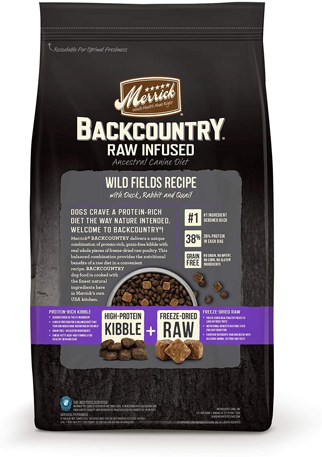 Merrick Grain Free Backcountry Wild Fields Recipe Dog Food