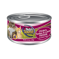 Nutrisource Chicken, Turkey and Lamb Canned Cat and Kitten Formula