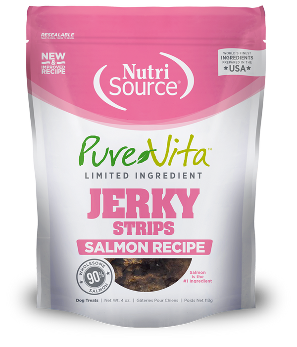 PureVita Jerky Strips Salmon Recipe Dog Treats