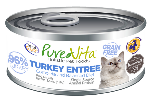 PureVita Grain Free Turkey Entree for Cats