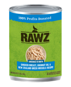 RAWZ Shredded in Broth  Chicken Breast, Coconut Oil & New Zealand Green Mussel Recipe