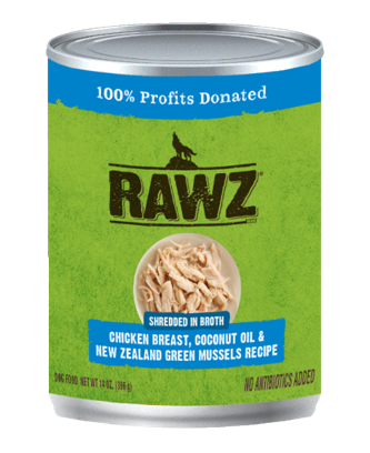 RAWZ Shredded in Broth  Chicken Breast, Coconut Oil & New Zealand Green Mussel Recipe
