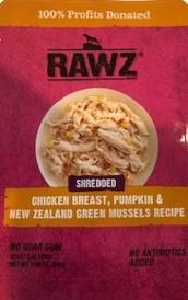 RAWZ® Shredded Chicken Breast, Pumpkin & New Zealand Green Mussels Recipe