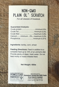 Homestead Harvest Non-GMO Plain Ol' Scratch Grain For all classes of livestock