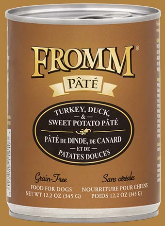 Fromm Grain-Free Turkey, Duck & Sweet Potato Pate Canned Dog Food –  PetFoodStation